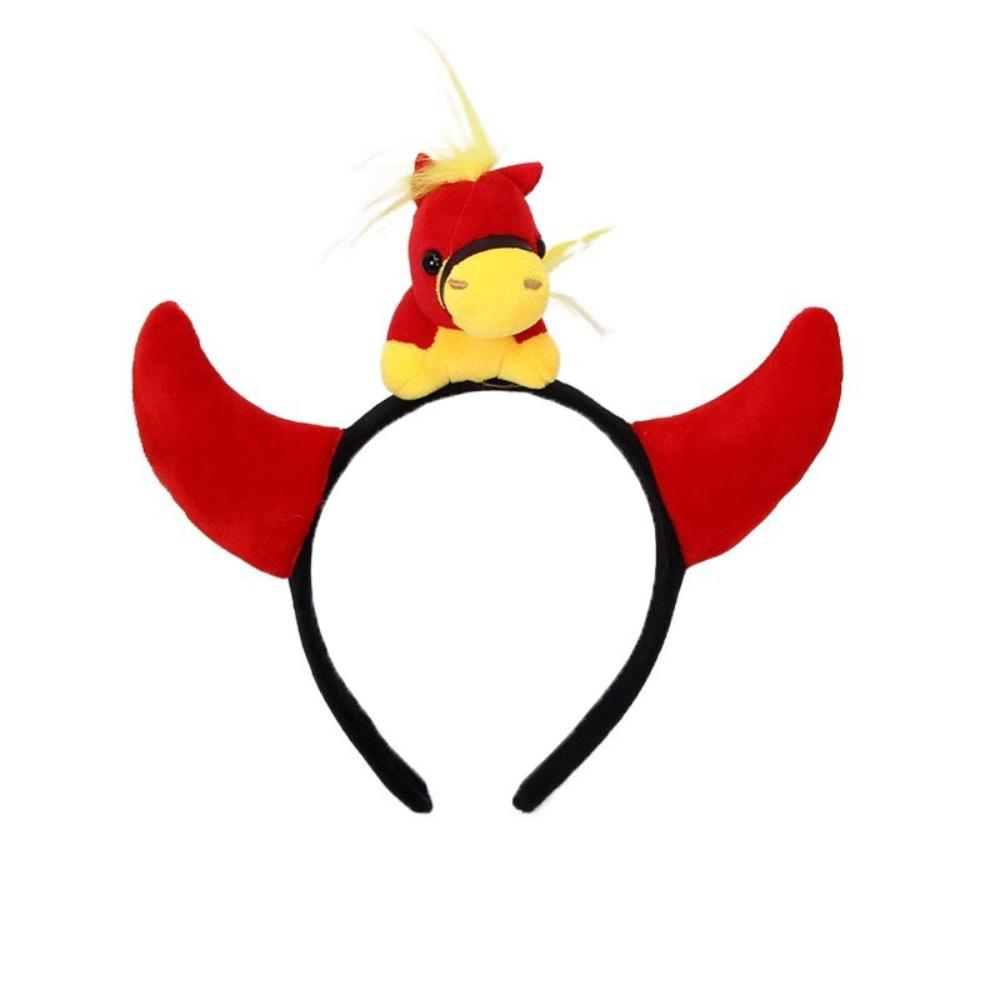 Pony Horse Hair Hoop Cartoon Plush Horse Headband Creative New Year Headband  Women