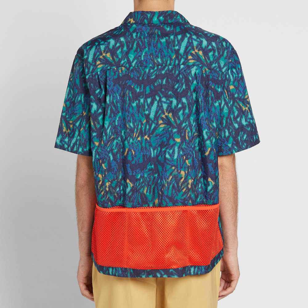 Nike Acg Series All Over Print Shirt Men Tops Royal-Blue Orange CD7636-405