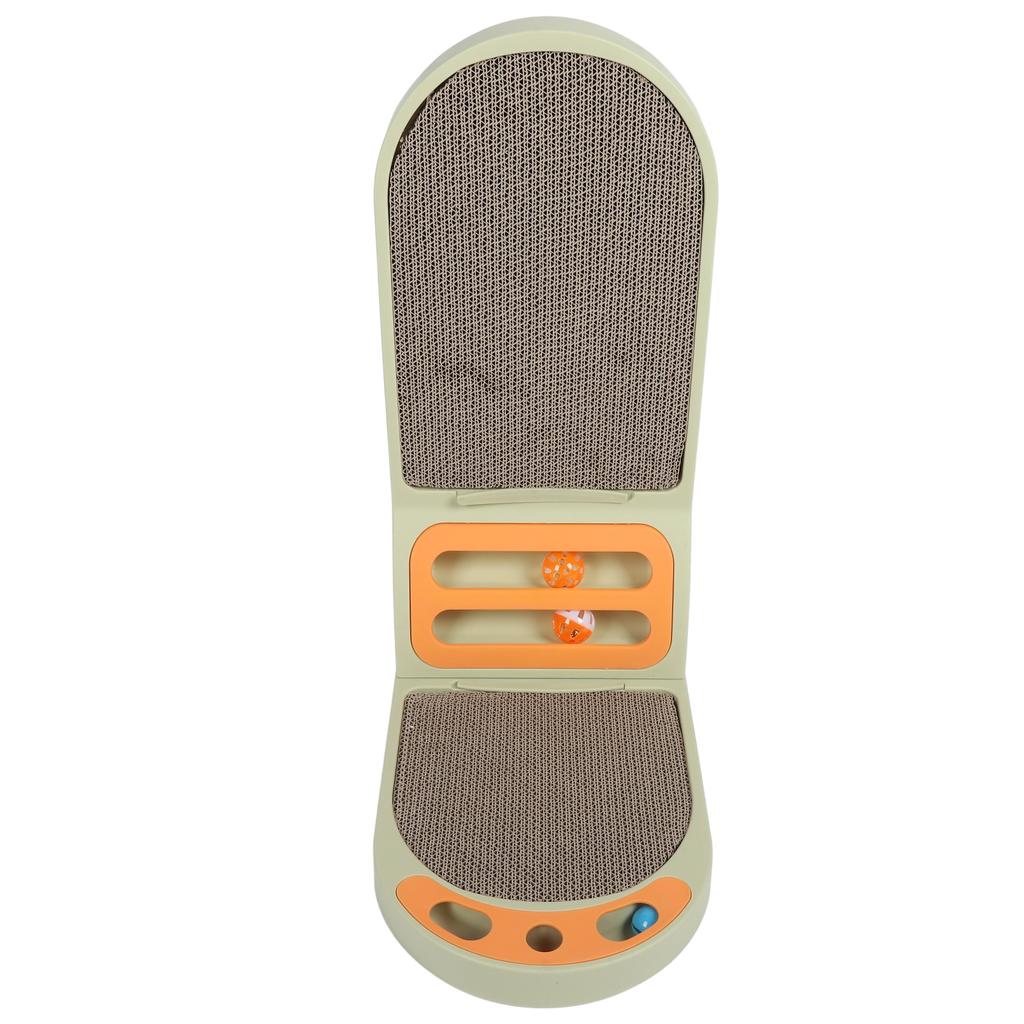 Cat Scratcher L Shaped Scratch Resistant Wearable Cat Scratch Pad with Bell Ball Toy for Indoor