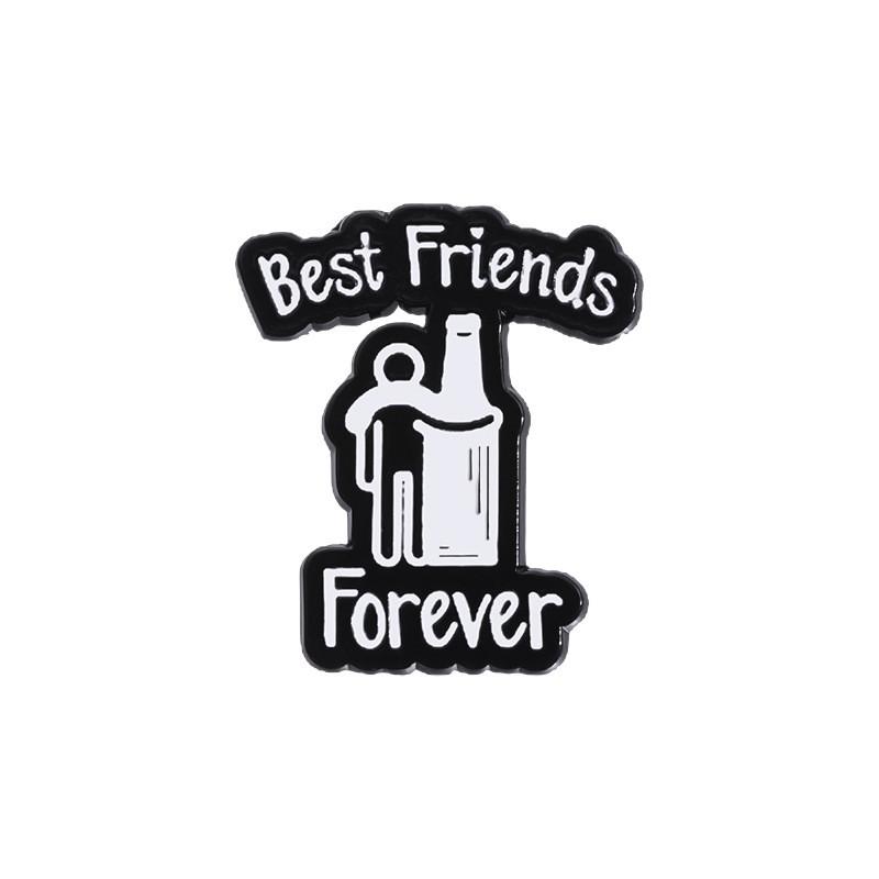 Style Eyecatching Cartoon Alloy Brooch With Uplifting Quotes For Outfits Trendy