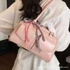 Korean Internet celebrities with the same bowling bag 2025 new niche Boston shoulder bow portable underarm women's bag