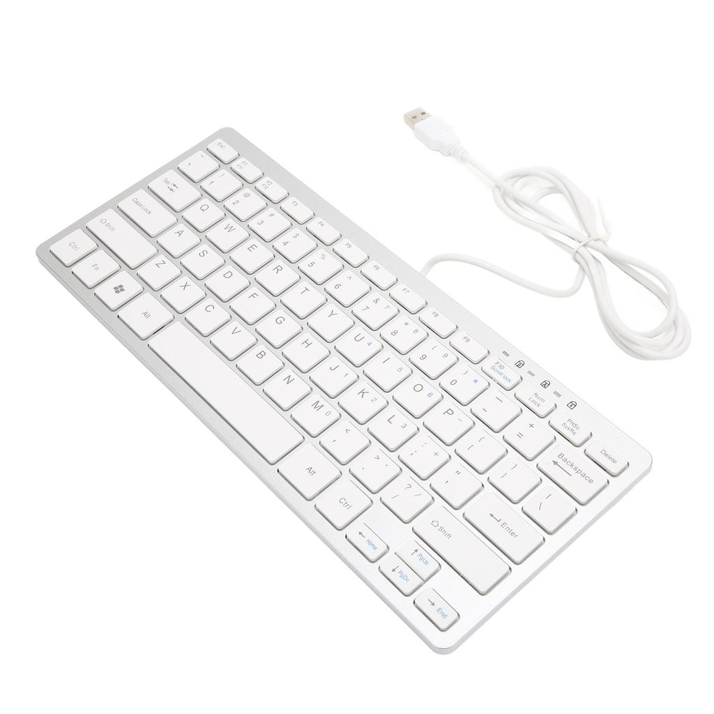 Mini Keyboard Mini Ultra Thin 78 Keys USB Wired Keyboard Scissor Keys Plug and Play Business Office