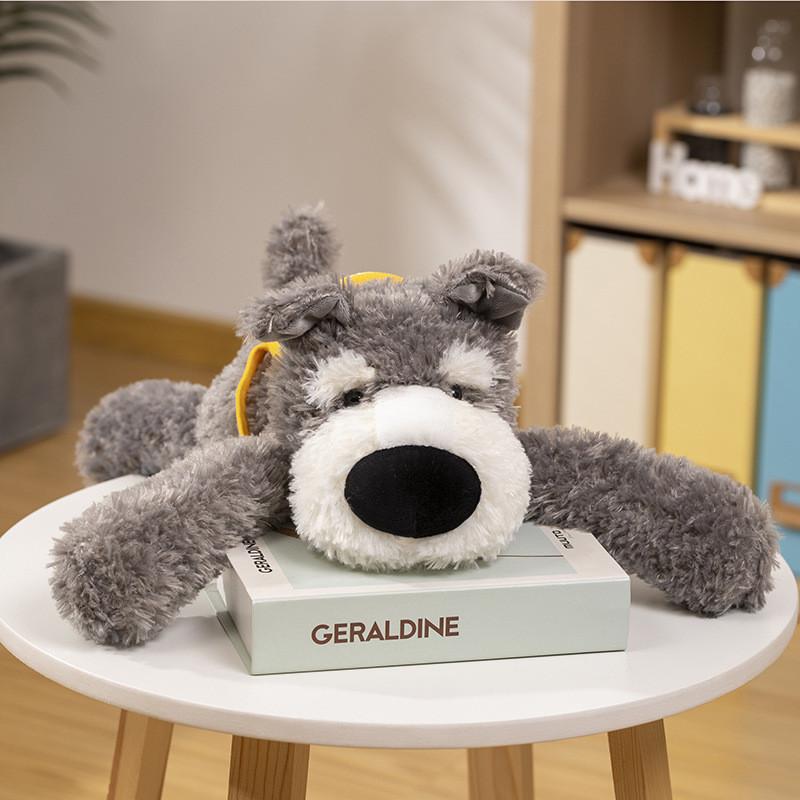 

Plush Backpack Schnauzer Toy Police Dog Stuffed Animal Realistic Schnauzer Gift 55cm 55cm/21.65in
