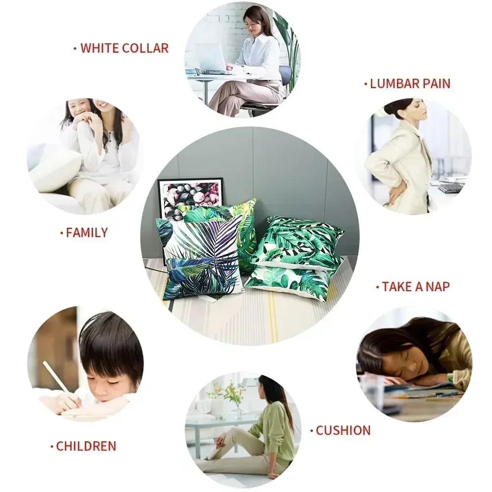4Pcs Cushion Cover for Sofa Office Bed Car 45x45cm Tropical Plants Square Cover for Cushion Soft Home Decoration Pillowcase