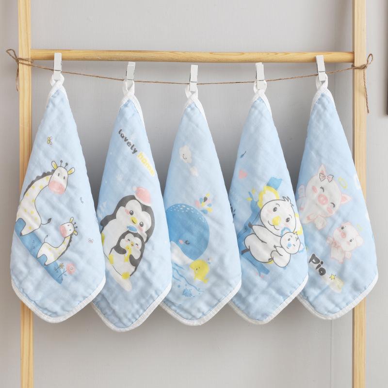 

Набор уникальных шестислойных полотенец для лица из чистого хлопка высокой плотности, марлевых полотенец, можно повесить, маленькое квадратное полотенце, 5 шт. 30x30 5pcs чёрный