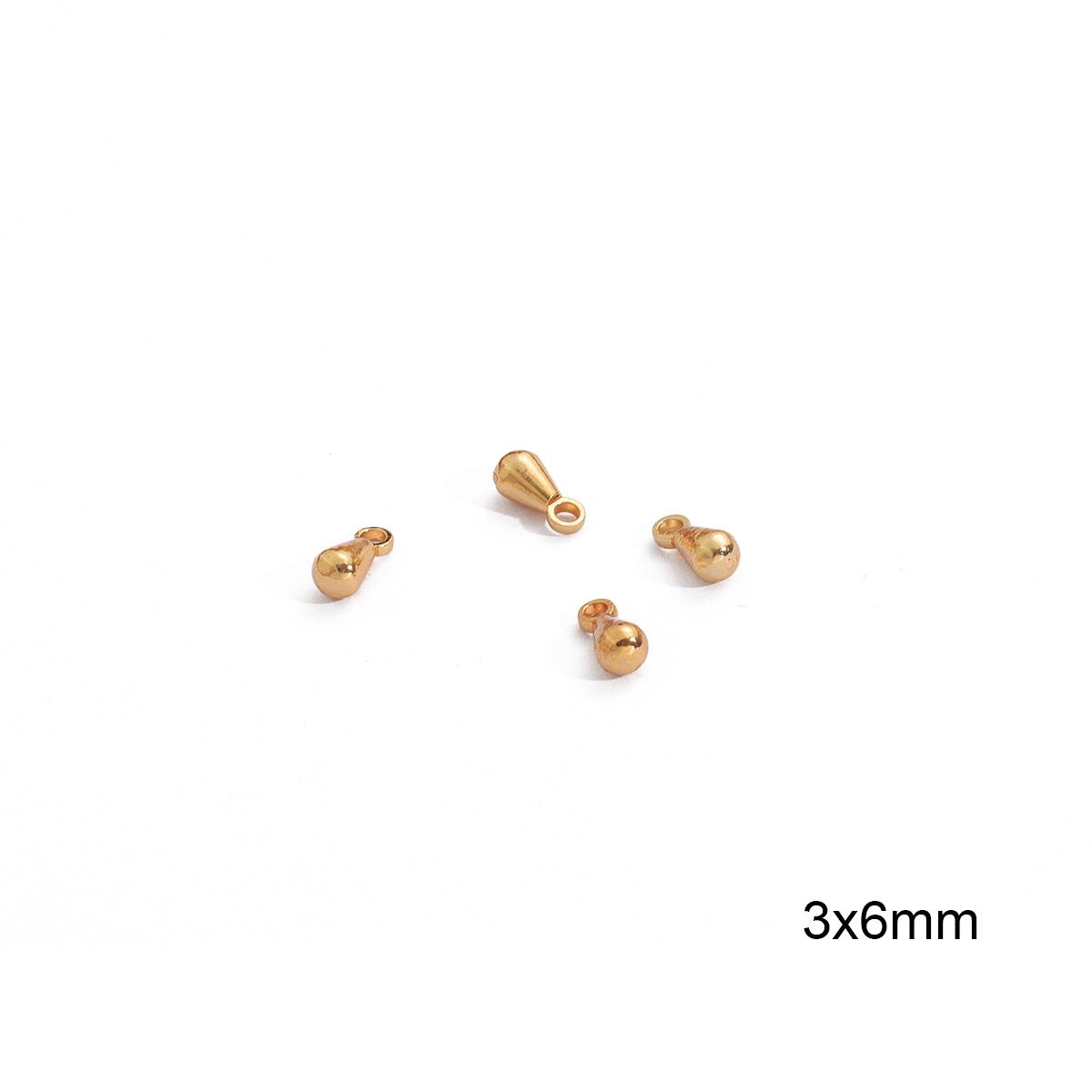 

20 шт., медная цепочка с хвостом, круглые капли воды для изготовления ювелирных изделий своими руками, аксессуары для рукоделия 3x6mm