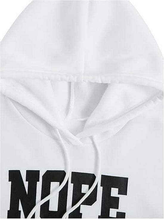 Unisex Slogan Print Long Sleeve Hooded Sweatshirt