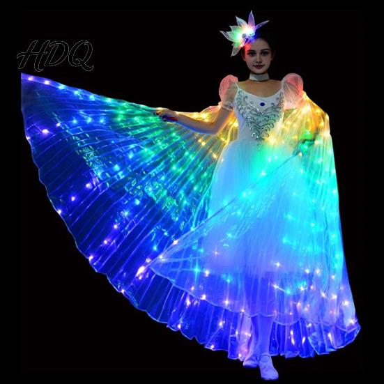 Halloween Cosplay Leuchtende Flügel Kinder Leuchtendes Kostüm Performance für Erwachsene LED Bauch Requisiten Flexibles Polyester