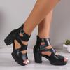 Ladies Roman high-heel Sandals Fashion Thick soled Fish Mouth Shoes Waterproof platform super high shoes Open toed women sandals