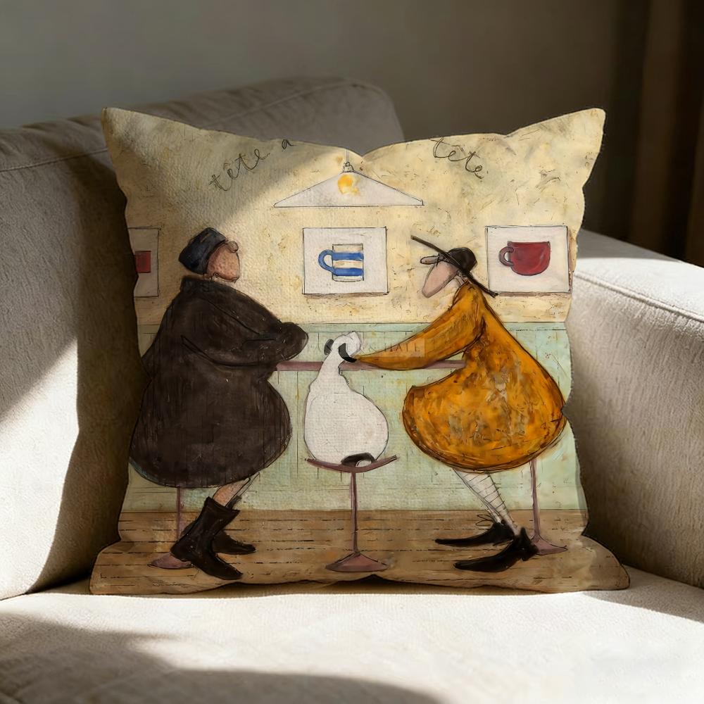 Cartoon S-Sam T-Toft Kissenbezug Kissenbezug, beidseitig bedruckt, Sofakissen, Schlafzimmer Kopfteilkissen