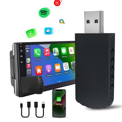 Adaptateur CarPlay sans fil 2025 Clé sans fil Car Play pour voitures avec CarPlay filaire et iOS Wi-Fi 5 GHz Clé USB Plug & Play direct