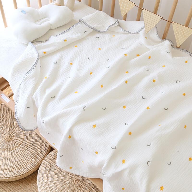 GPPNKC Baby Cartoon Embroidered Gauze Nap Blanket