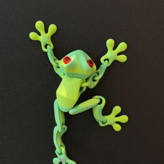 Gratfreies 3D-Druck-Ornament Gedruckter Magnetischer Frosch Kühlschrankmagnet, Realistischer Springender Kletternder Kühlschrankmagnet mit Spielbarer Tierfigur