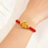 Chinese Style Horse Year Lucky Red Braided Rope Bracelet for Women and Men Cute Cartoon Copper Coin Charm Bracelet Jewelry Gift