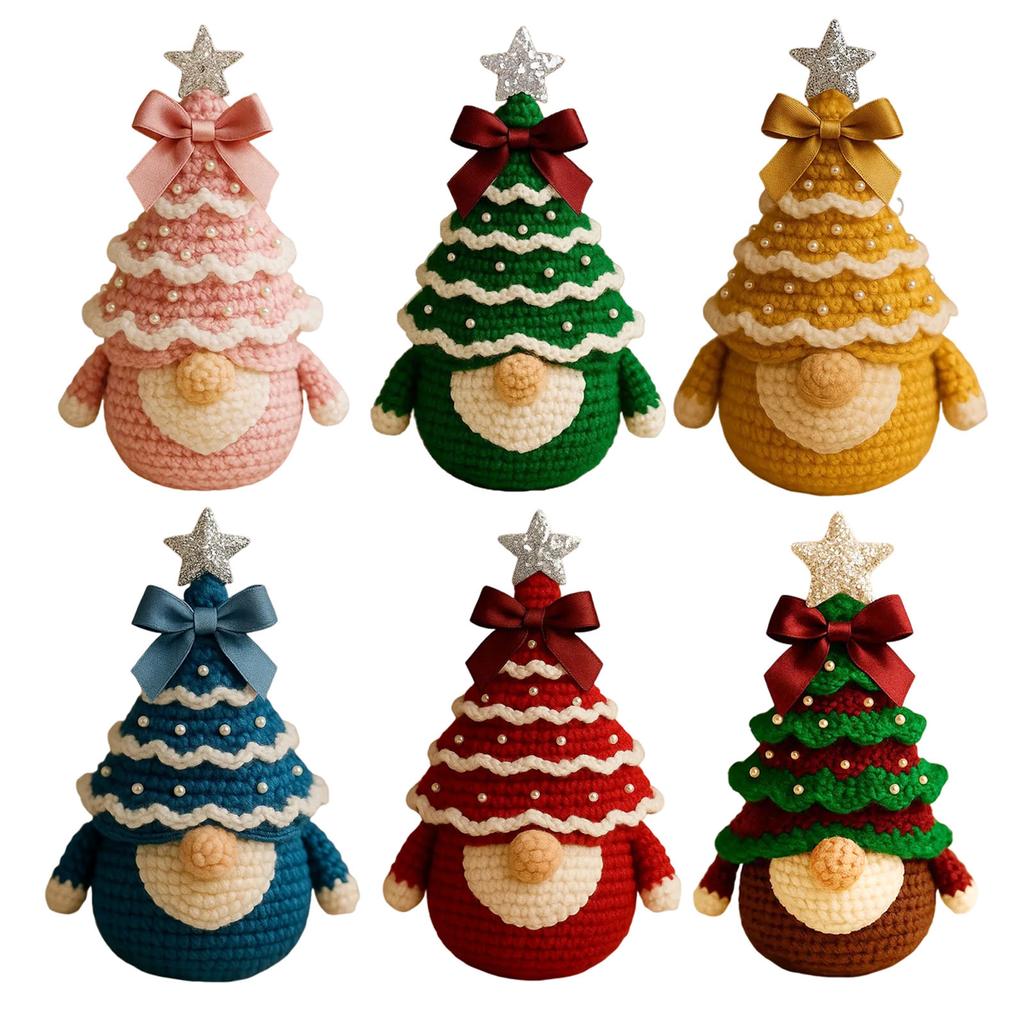 Christmas Crochet Kit DIY Crochet Knitting Material Kit DIY Craft Knitting Christmas Tree Gnome Kit Gnomes Holiday Craft Kits