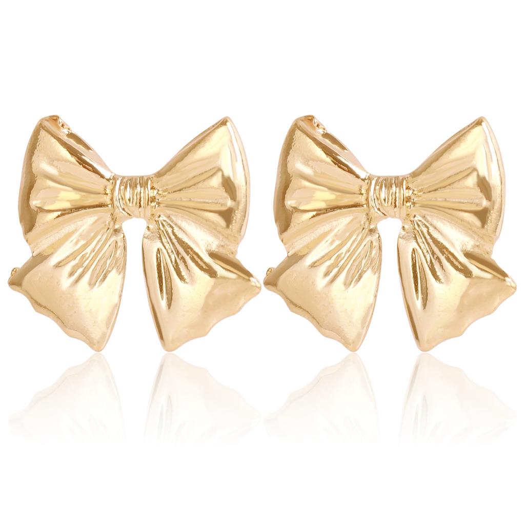 Cross-Border Jewelry, Amazon Temperament Super Fairy Bow Earrings Women, Geometric Stud Earrings Trendy Versatile Earrings