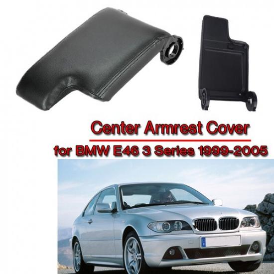 Fits 1999-2004 BMW E46 3 Series Leather Center Console Lid Armrest Cover Black