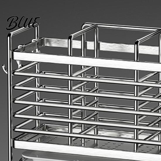 Durable Metal Drainer Rack Rust Utensil 46056 Holder Stainless Steel Compartments Drying Proof Space Saving Kitchen Storage Sink Caddy