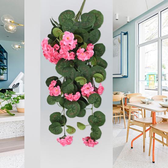 Hängende Künstliche Malus Spectabilis 11 Gabeln UV-Beständig Realistische Falsche Blume Hochzeitsparty Innen Außen Garten Wandbehang Kunstblume