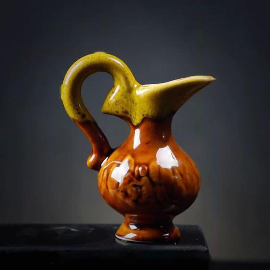 Vază Mini cu Flori Figurine Ceramică Colorată Vintage Vază Miniatură Statuetă Sculptură Mic Suport Ghiveci Decor Ornament