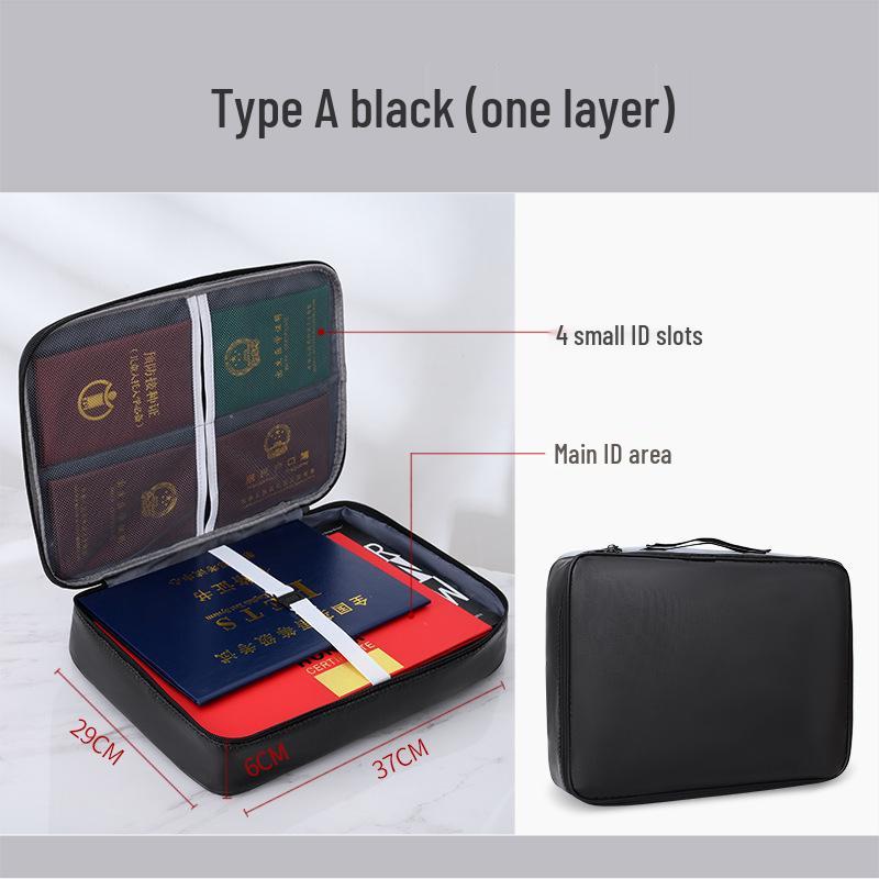 Fireproof Folding Document Storage Box with Zipper