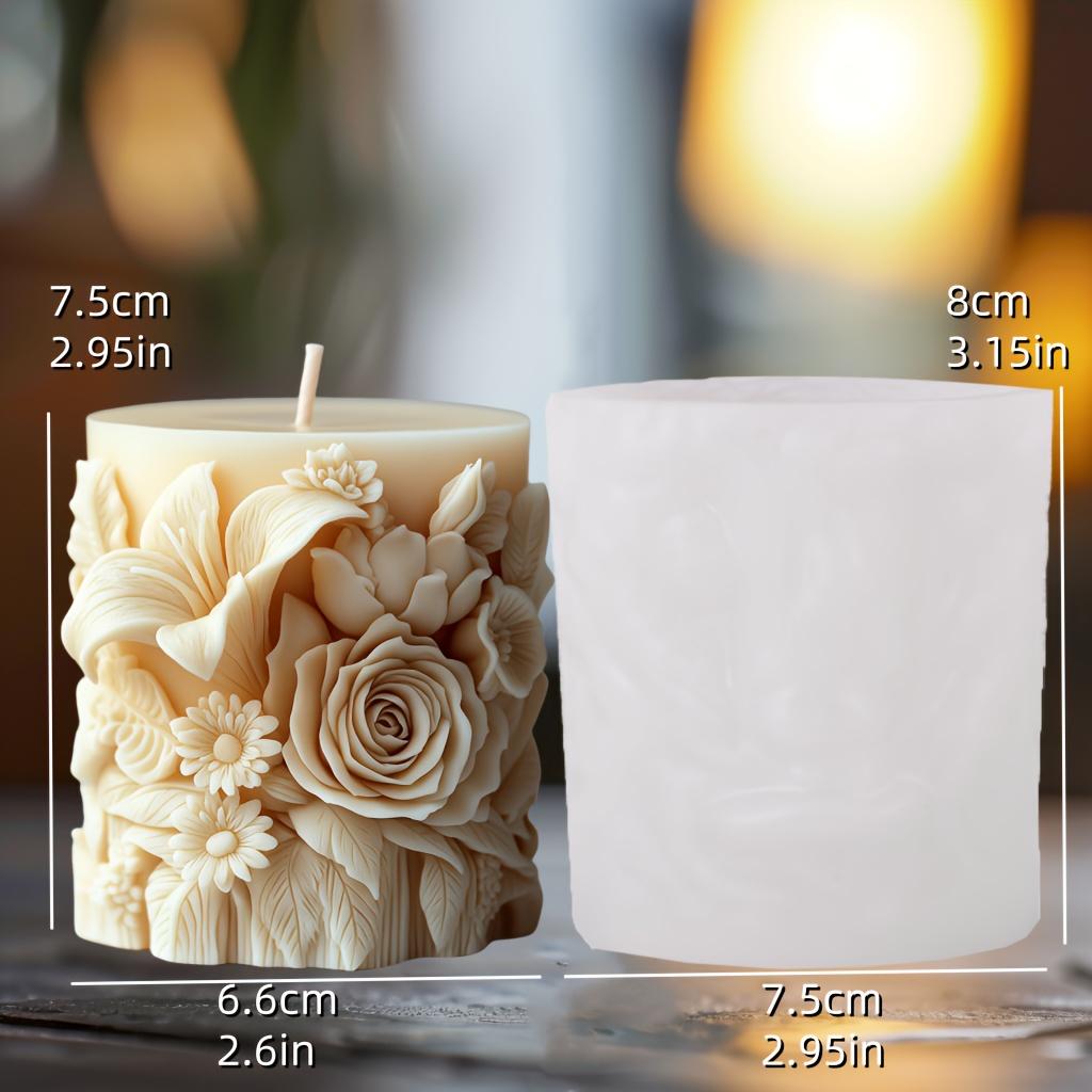 

1 шт. силиконовая форма для свечей с изысканным цветочным дизайном розы и лилии, овальной формы, для изготовления ароматерапевтических свечей своими руками, форма для мыла ручной работы, форма для ароматизированных свечей