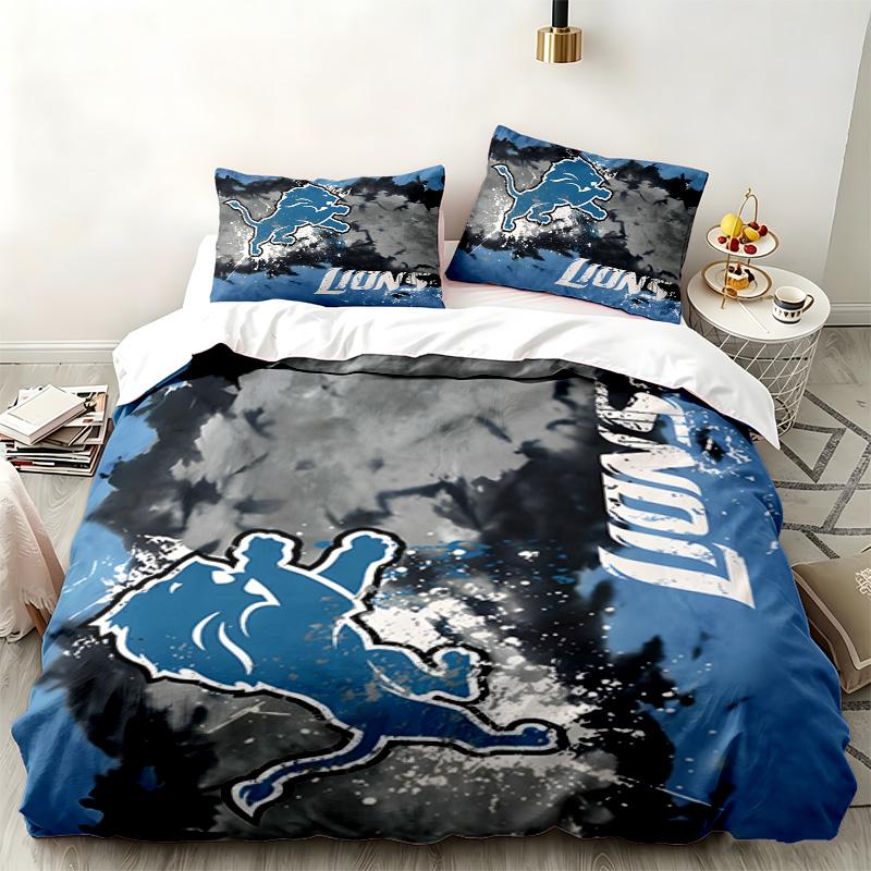 Detroit Lions 3pc set Perfect for bedroom use Comfortable bedding set includes a duvet cover and two pillowcases Ideal birthday or Christmas gift