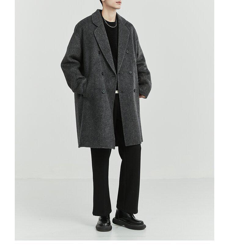 Men's Mid-Length Double-Sided Wool Coat: New Stylish Thickened Korean Winter Design
