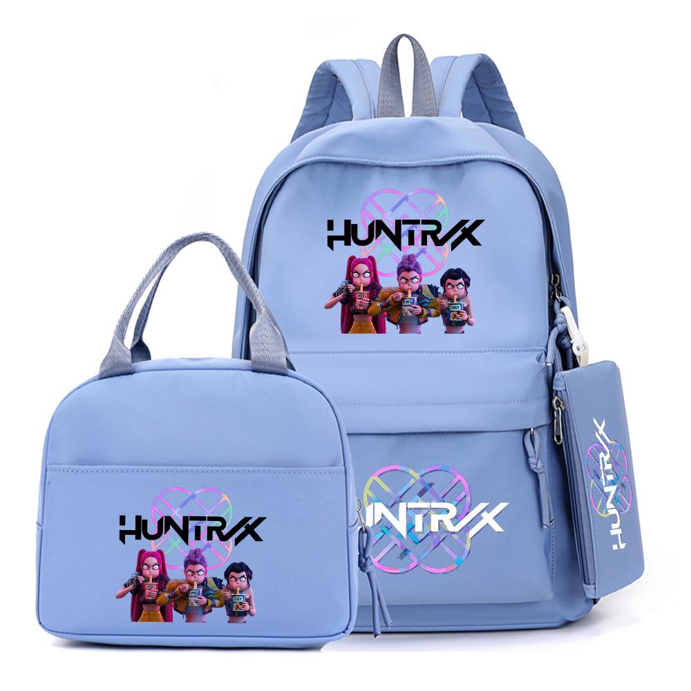 4Pcs/set Anime K-Pop Printed Backpack with Pencil Case Handbag for Teenager Student Boy Girl Bookbag Schoolbag Large Capacity Travel Bag Rucksak