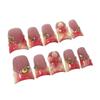 Short Duckbill Press-On Nails With 3D Shell Moon Star Floral Relief Design Gradient Sweet Cool Style