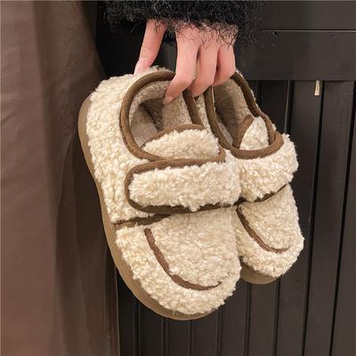 Fashion Winter Warm Fur Shoes for Women Plush Home Shoes Fluffy Faux Fur Shoes Indoor Outdoor Furry House Fuzzy Slides