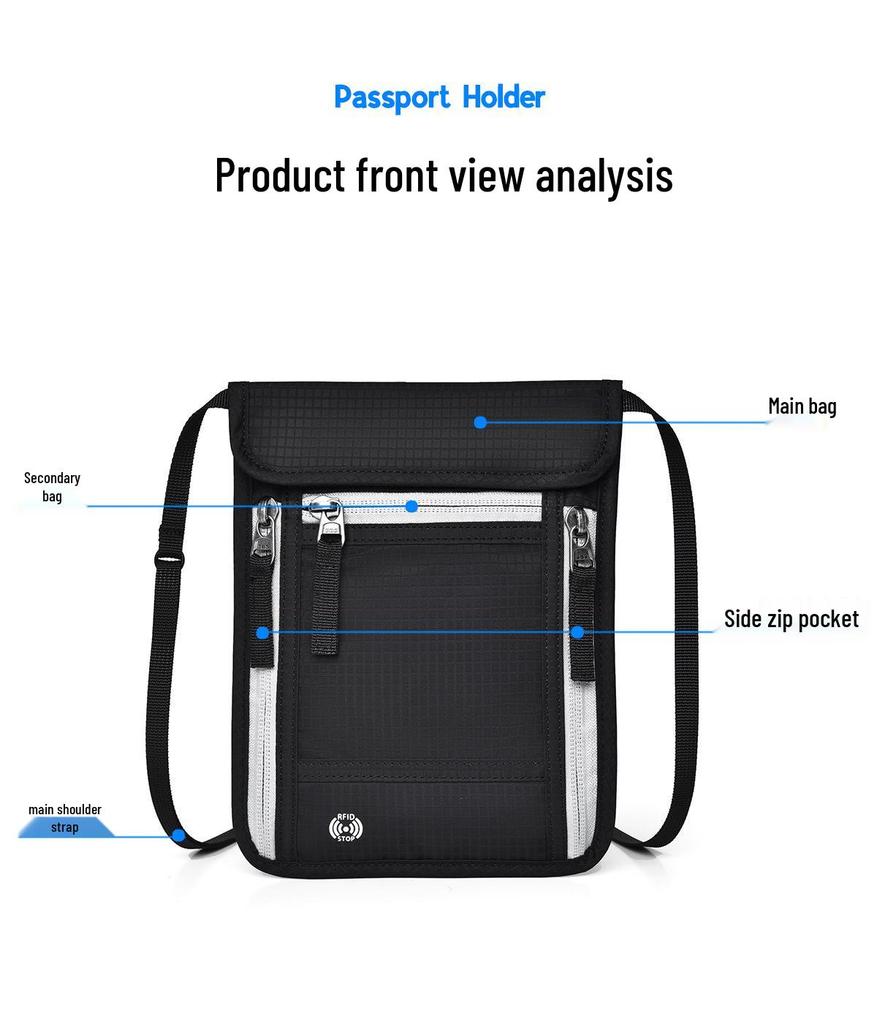 Multifunctional Passport Holder & Travel Bag - RFID, Large Capacity, Portable Document & Ticket Organizer Pouch