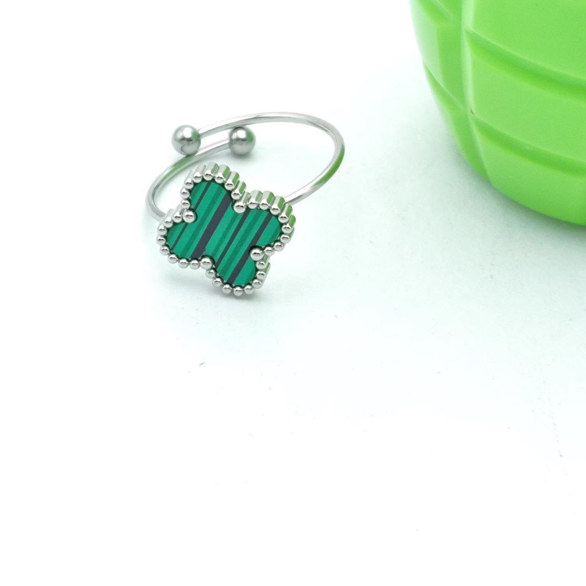 

Кольцо с четырьмя листами клевера на удачу, мужские и женские модели, открытое и регулируемое, модное, стоматитовое кольцо, первоклассное украшение для рук