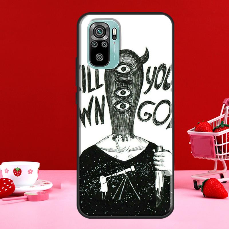 Oyasumi Punpun Hülle für Xiaomi Redmi 10 9 9A 9C 9T Rückseite für Redmi Note 11 Pro 8 9 10 Pro 9S 10S 11S