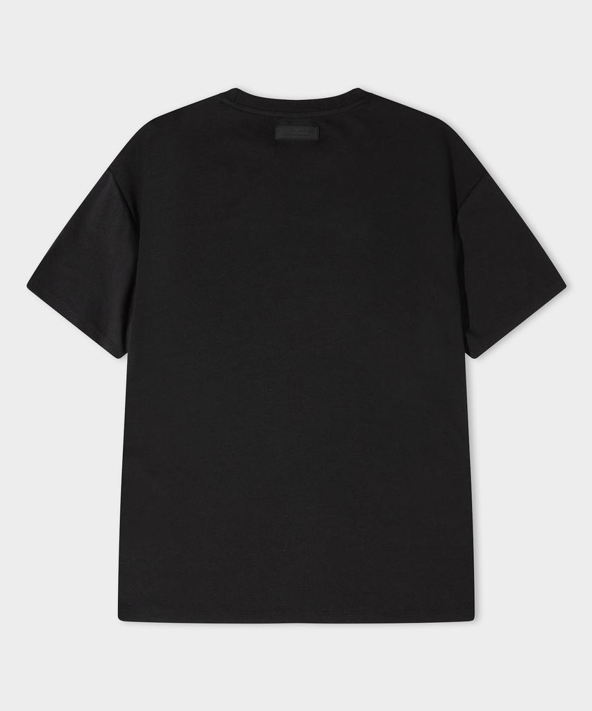 LEMAIN SECOND Semi Crew Neck Muscle Fit Plain Short Sleeve T-Shirt [Black]