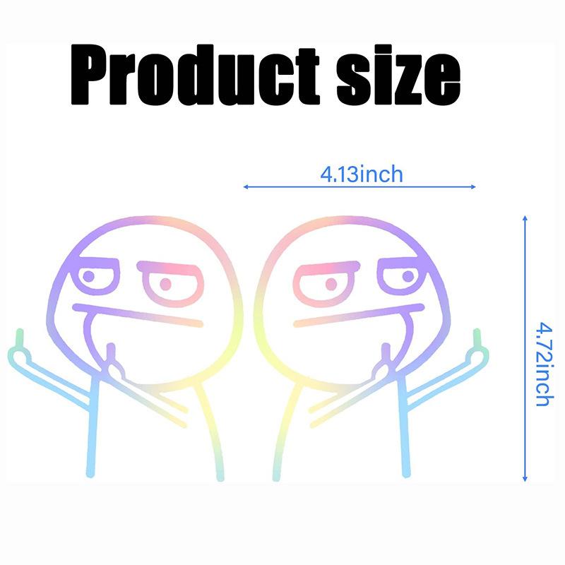 2PCS Funny Middle Finger Reflective Sticker Universal Car Sticker Reflective Vinyl Bicycle Decal Styling Decor Car stickers