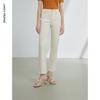 Langzi Celebrity Style White Straight-Leg Jeans
