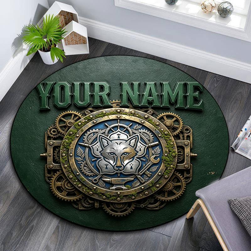 Custom Name,Leicester City pattern round rug,Carpet Rug for Living Room Bedroom Playroom ,Non-slip Floor Mat,Holiday Gifts and Birthday Gifts.