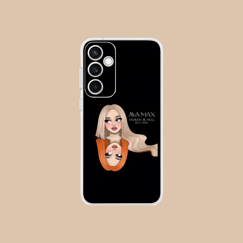 Fashion Ava Max Clear Mobile Phone Case for Samsung Galaxy S25 S24 S23 S22 S21Plus FE Ultra Colorful Cover