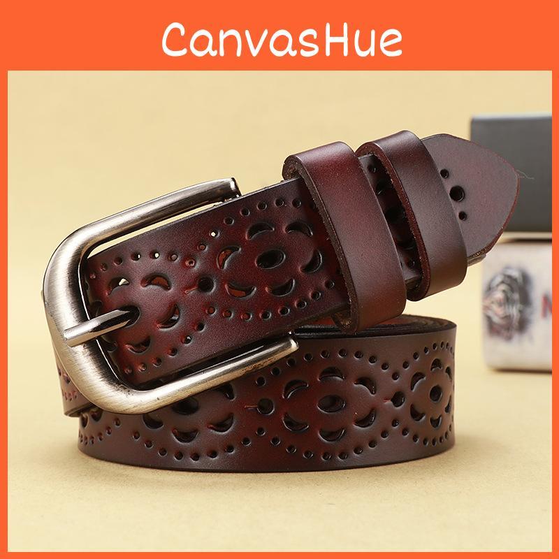 Retro Leather Waist Belt For Women With Twolayer Cowhide Material And Simple Pin Closure
