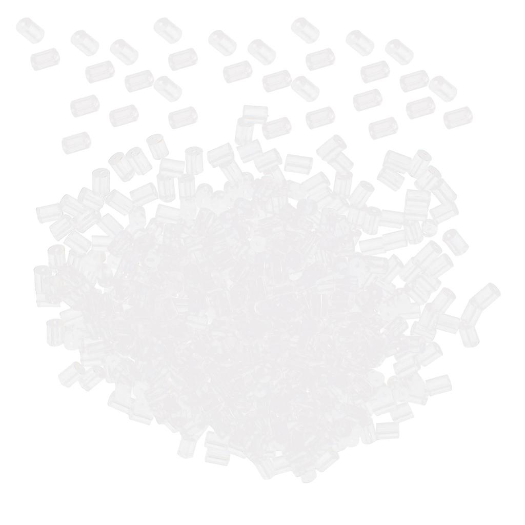 500pcs Cylinder Shape Earrings Back Stopper Silicone Transparent Earrings Locking Backing