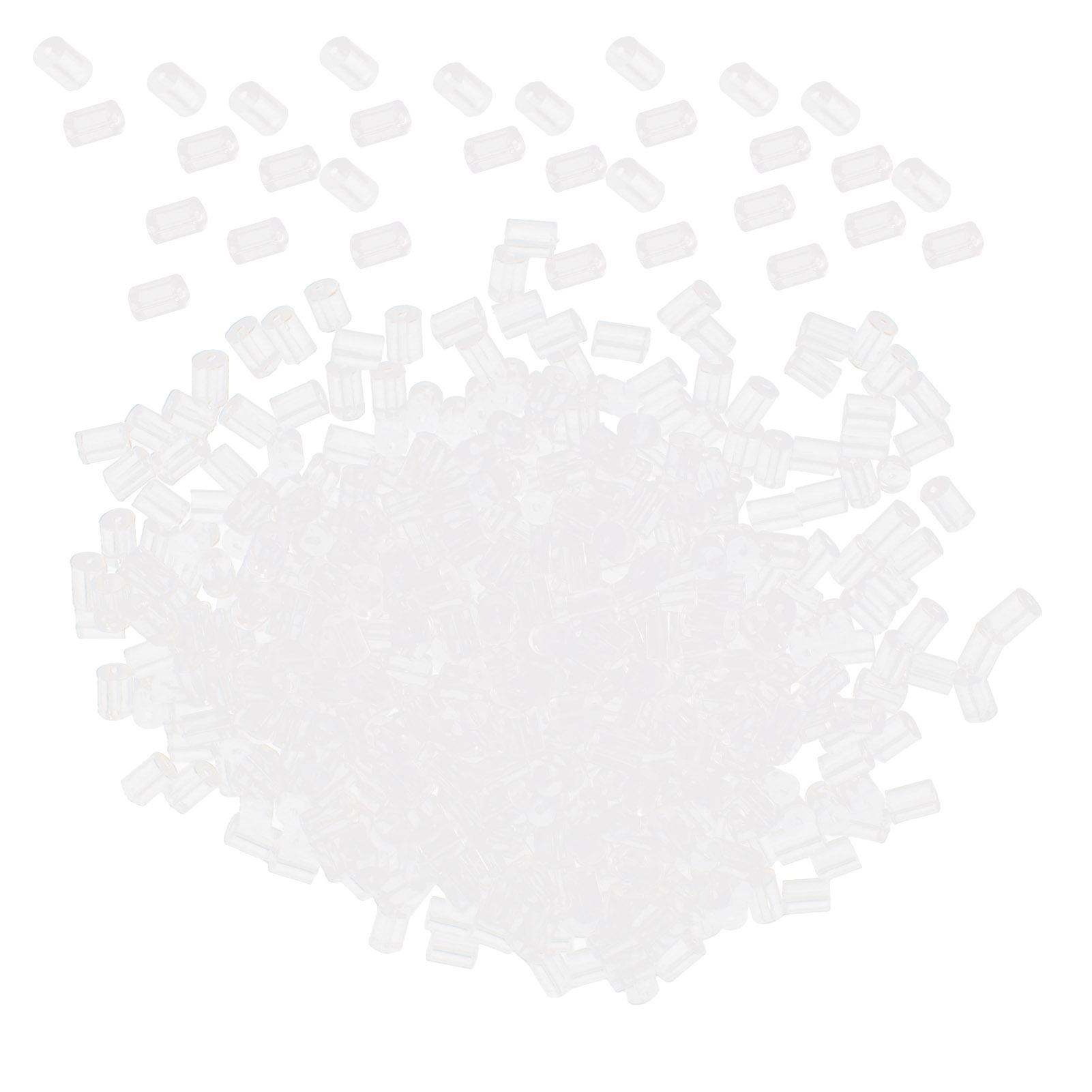 

500pcs Cylinder Shape Earrings Back Stopper Silicone Transparent Earrings Locking Backing