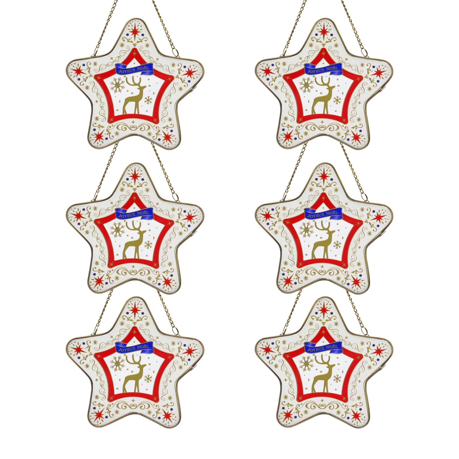 

Четырехкаркасная милая витражная рамка ручной работы: Рождественский олень в форме звезды x 6 штук