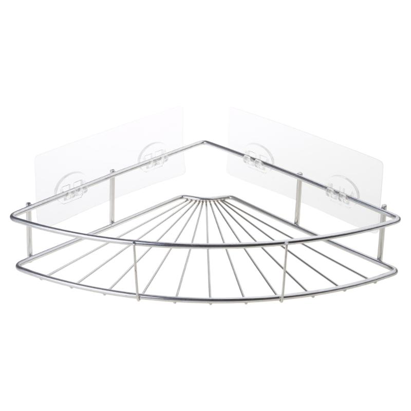 

Space Saving Stainless Steel Shower Organizer No Drilling Installation Rustproof Bathroom Shelf Wall Corner Rack 1