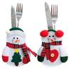 Snowman Knife & Fork Cloth Storage Bag Christmas Household Decoration Furniture(Not Include Knife/ Fork/ Dish)
