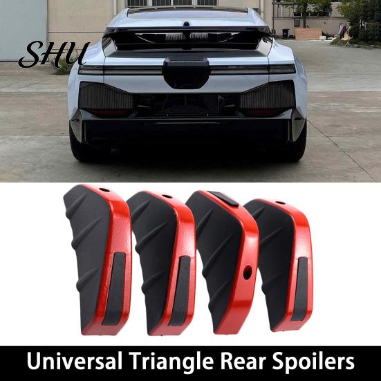 Car Body Spoiler 4Pcs Spoilers Easy Installation Fine Workmanship Eco-friendly Anti-deform Anti-scratch Decorate PP Material Universal Triangle Bumper