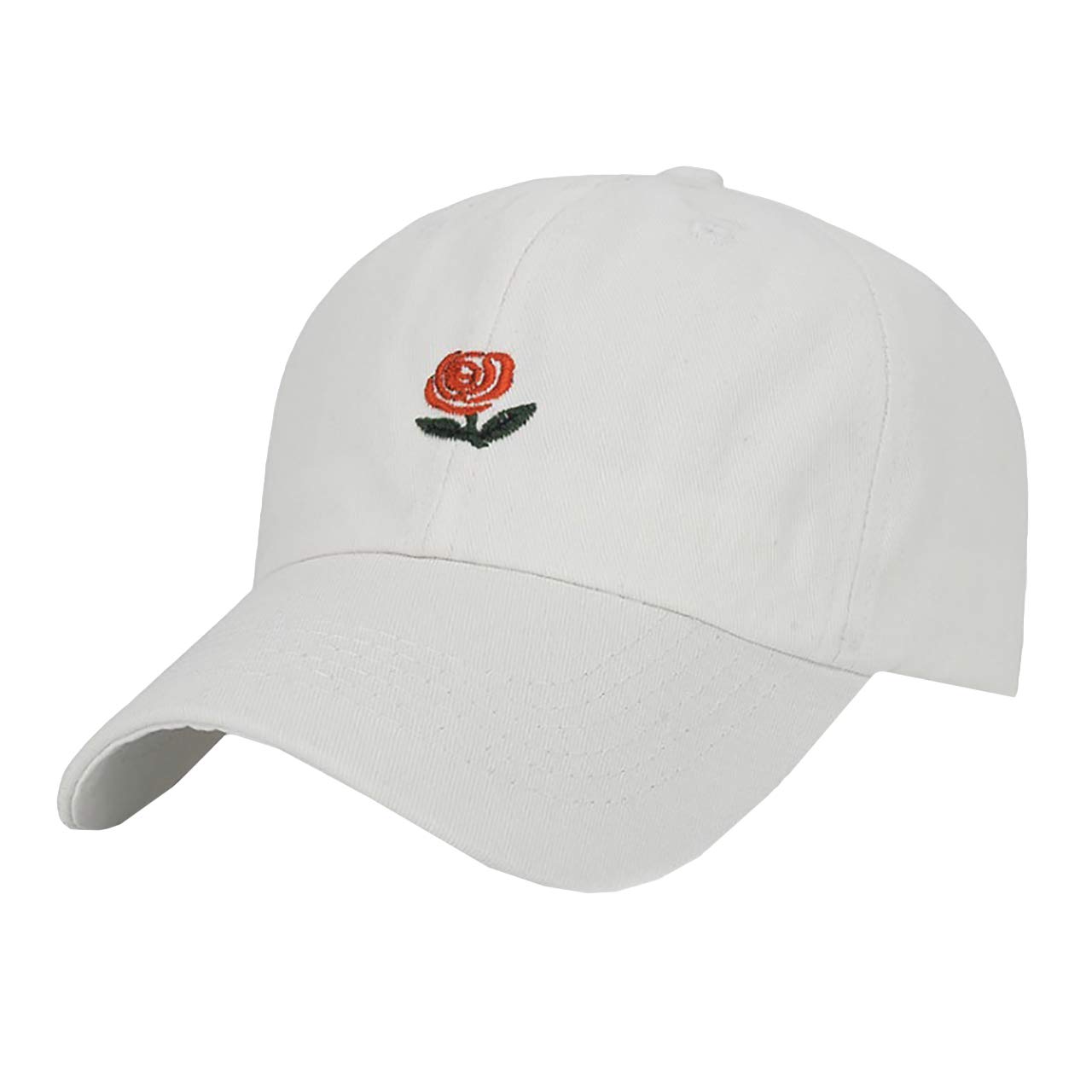 

WHITE FANG Hat Cap Rose Plain Casual Stylish Cute CA428 Women s (04 White)