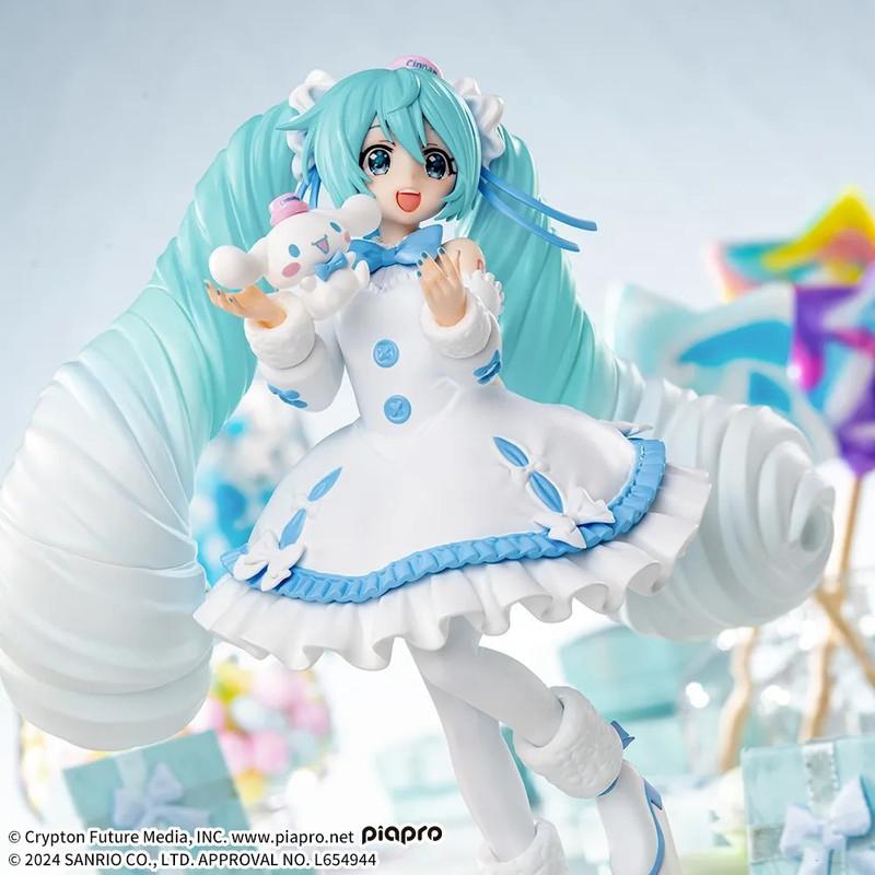 Original SEGA Hatsune Miku Cinnamoroll Anime Figure Noddle Stopper Toy Action Figure Anime Figure PVC Model Collection Doll Gift