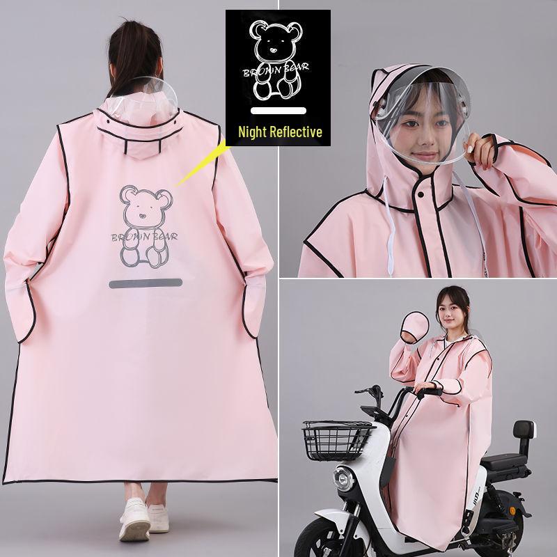 Unisex Full-Body Raincoat for Electric Vehicles with Transparent Brim