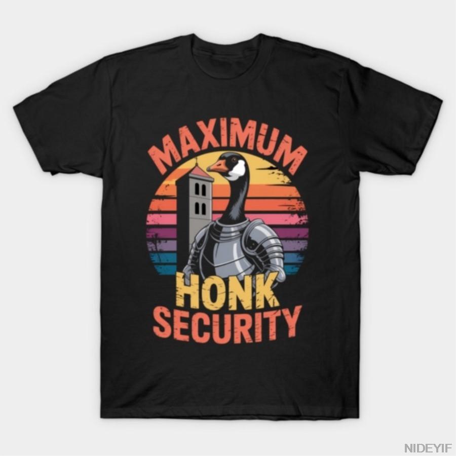 

Containment Avian Goose Jail Protection Funny Geese T-shirt For Men Women 100% Cotton T Shirts Short Sleeve Tops 1106-3 4XL